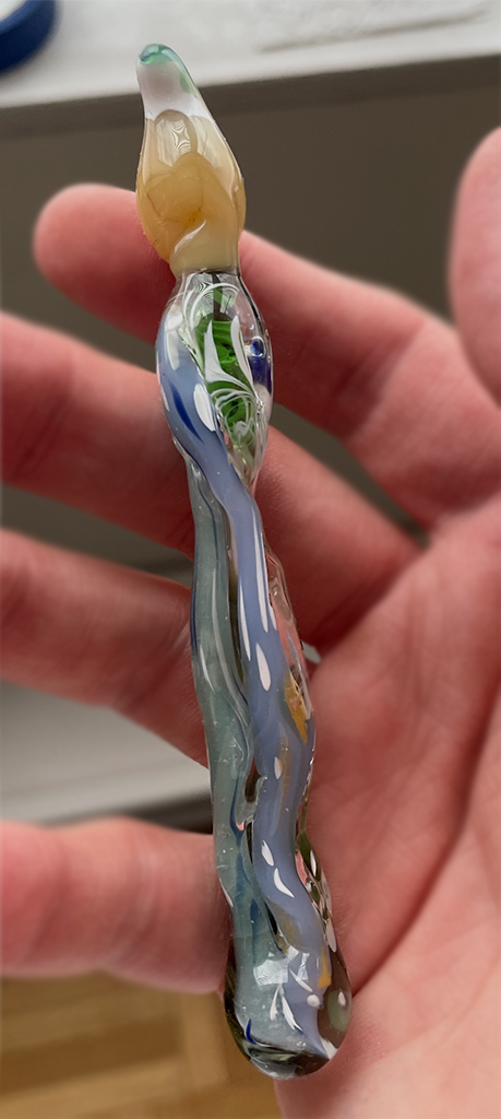 Glass candle sculpture